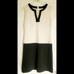 Tahari Arthur s. Levine—White and Black Sleeveless  (with inner lining）
